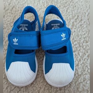 Toddler blue & white Adidas